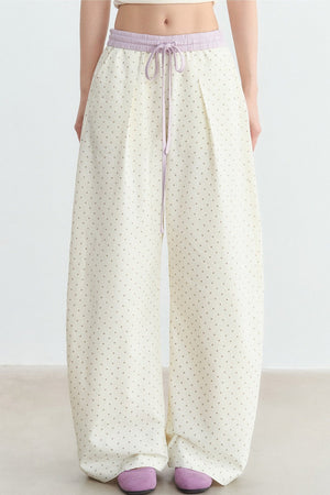 Star Print Wide Leg Pants