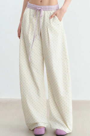 Star Print Wide Leg Pants