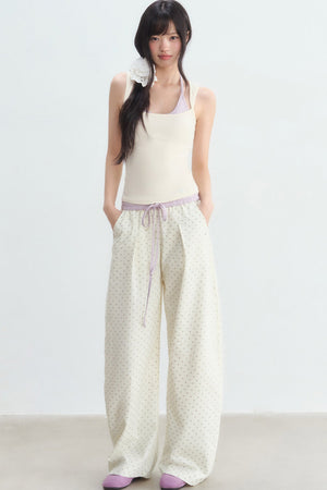Star Print Wide Leg Pants