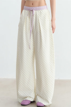 Star Print Wide Leg Pants