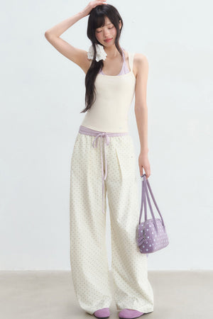 Star Print Wide Leg Pants