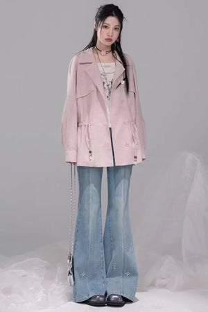 Starlight Blue Rhinestone Flared Jeans