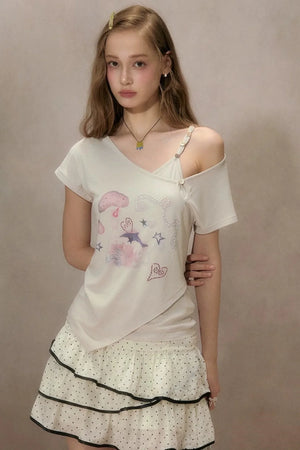 Starlight Dream Off-Shoulder T-Shirt