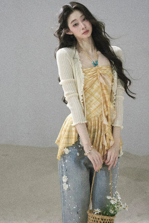 Starry Appliqué Denim Pants