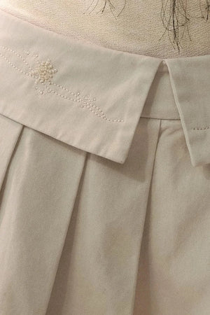 Starry Embroidered Pleated Skirt