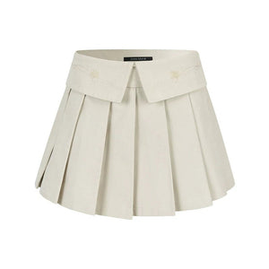 Starry Embroidered Pleated Skirt