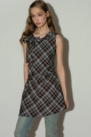 Starry Night Plaid Dress