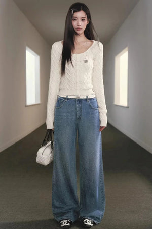 Starry Sky Rhinestone Jeans
