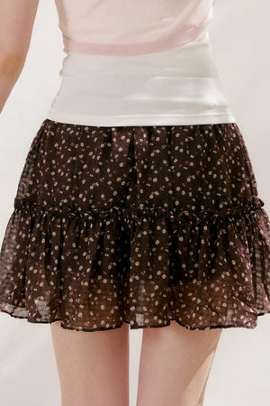 Staycation Floral Ruffle Skirt