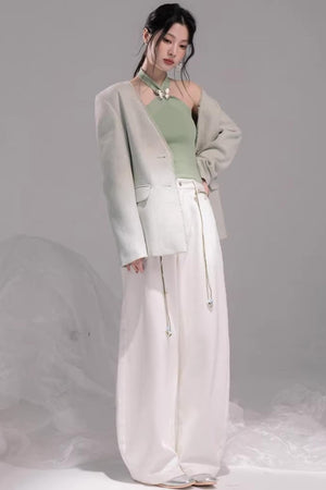 Stone White Lyocell Jeans Set