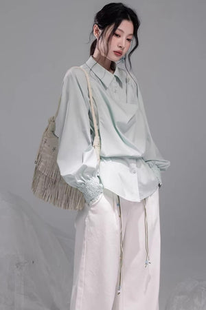 Stone White Lyocell Jeans Set