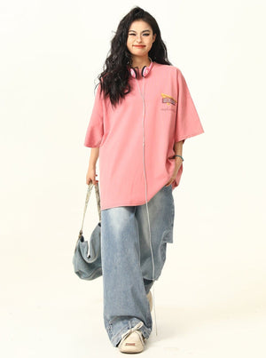 Street Landscape Print Short Sleeve T-Shirt