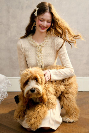 Stretch Knit Cardigan Sweater