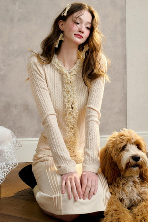 Stretch Knit Cardigan Sweater