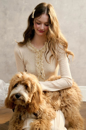 Stretch Knit Cardigan Sweater