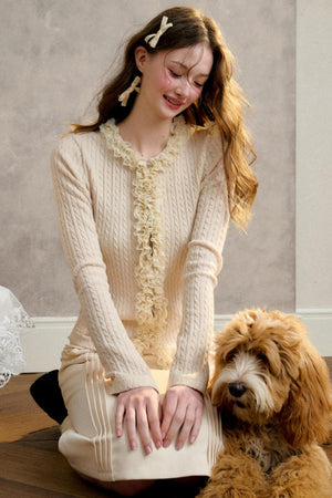 Stretch Knit Cardigan Sweater