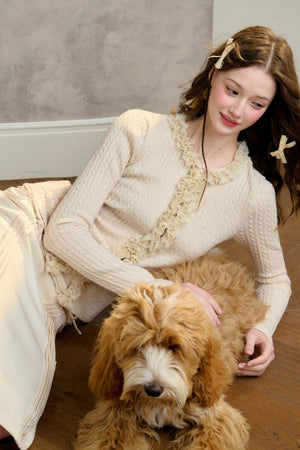 Stretch Knit Cardigan Sweater