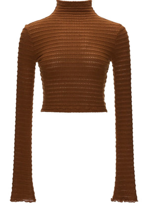 Stretch Ribbed Turtleneck Top