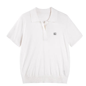 Stretch Silk Polo T-shirt
