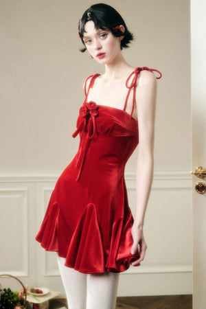 Stretch Velvet Suspender Dress