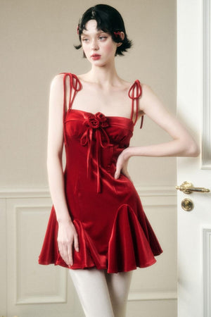 Stretch Velvet Suspender Dress
