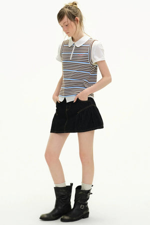 Striped Academic Polo Blouse