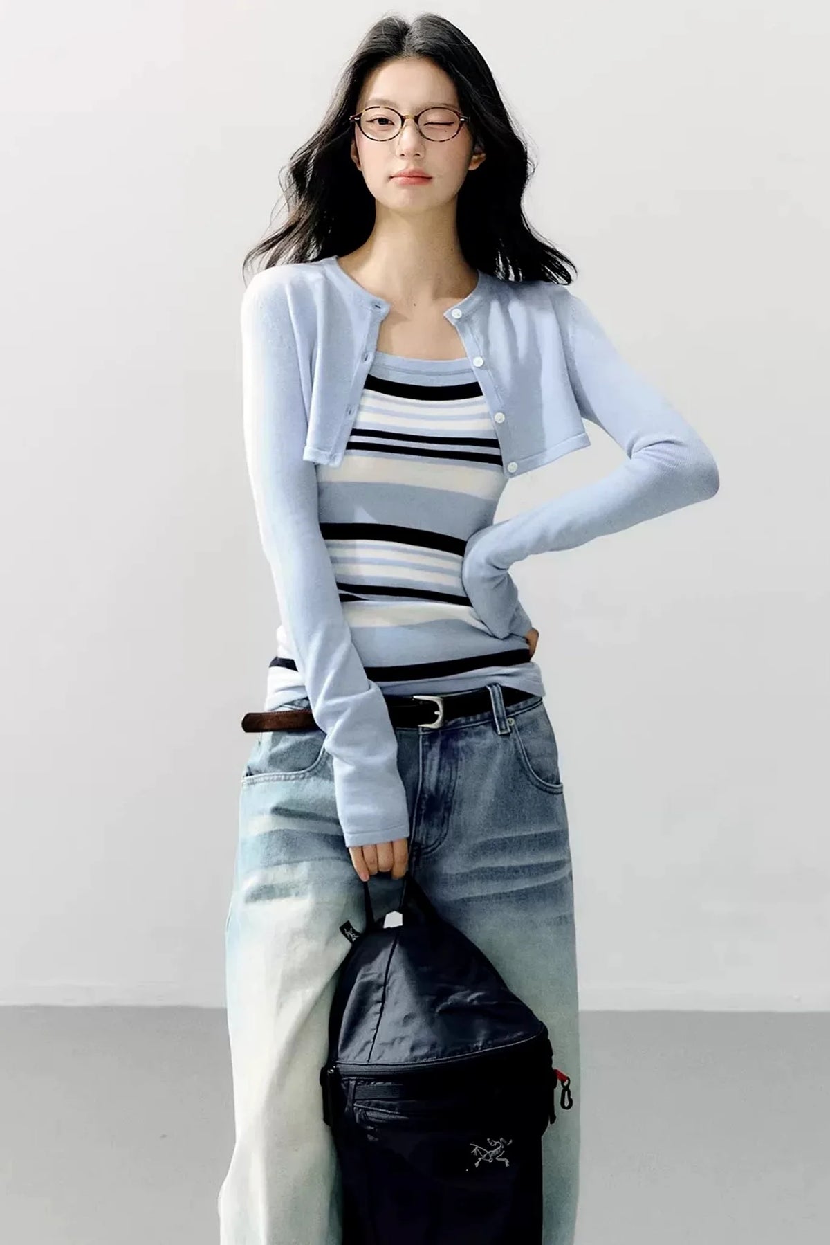 Striped Camisole Blouse Set-Up
