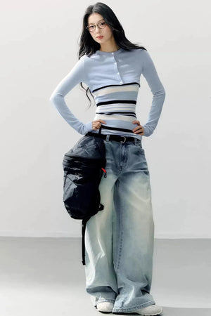 Striped Camisole Blouse Set-Up