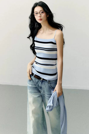 Striped Camisole Blouse Set-Up