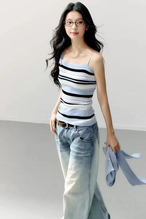 Striped Camisole Blouse Set-Up