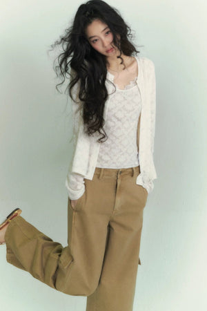 Striped Cardigan Two-Piece Set-Up
