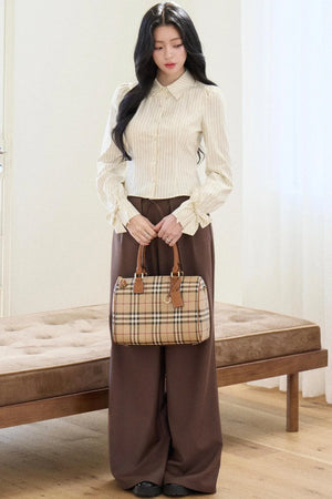 Striped Collar Vest Set-Up