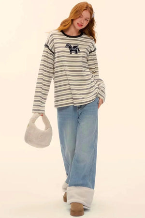 Striped Color-Block Pegasus Top