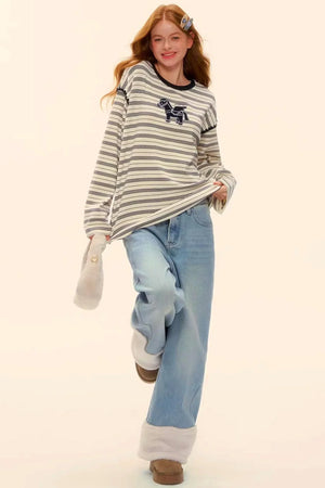 Striped Color-Block Pegasus Top