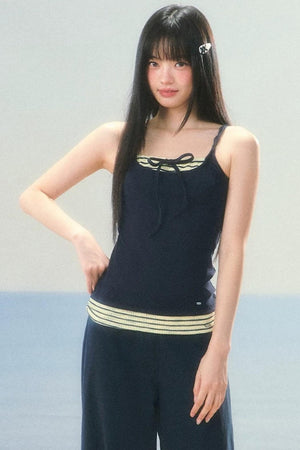 Striped Color-Blocked Camisole Top Set-Up