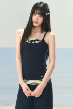 Striped Color-Blocked Camisole Top Set-Up