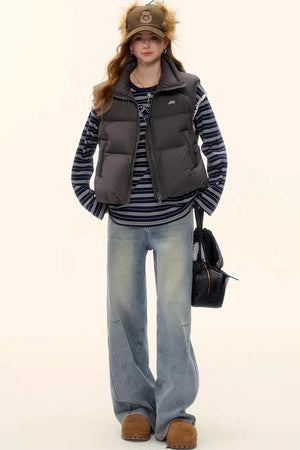 Striped Color-Blocked Crew Sweater