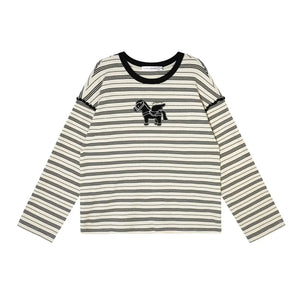 Striped Color-Blocked Crew Sweater