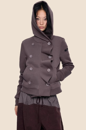 Striped Deconstructed Hooded Top