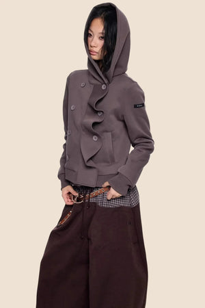 Striped Deconstructed Hooded Top