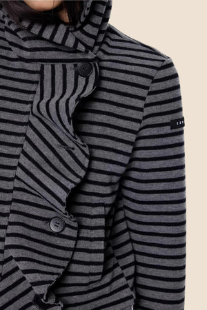 Striped Deconstructed Hooded Top