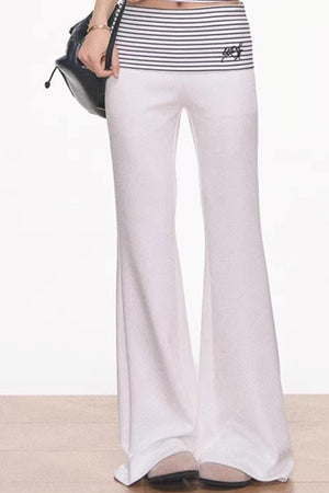 Striped Flared Pants Jacket Set-Up
