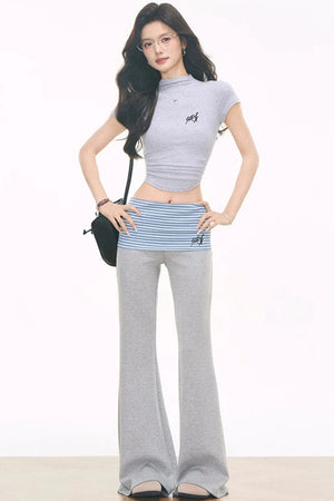 Striped Flared Pants Set-Up