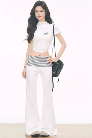 Striped Flared Pants Set-Up