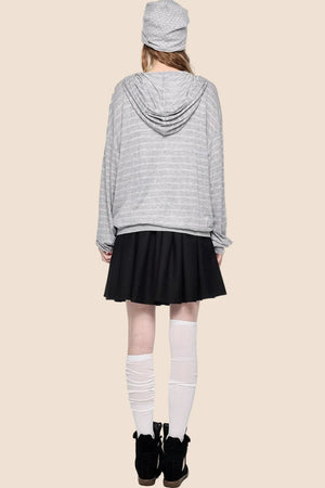 Striped Hooded Long Sleeve Jacket
