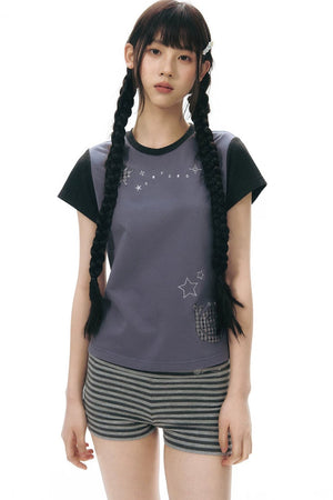 Striped Knit Safety Shorts