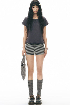 Striped Knit Safety Shorts