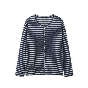 Striped Knitted Cardigan Skirt Set-Up