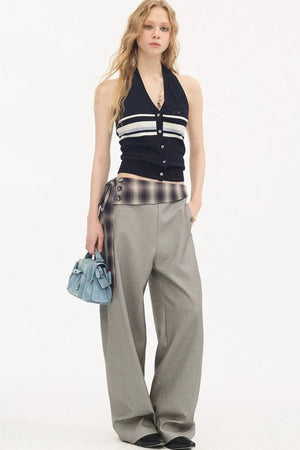 Striped Knitted Halter Vest