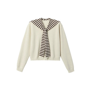 Striped Knitted Shawl Top